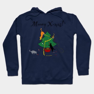 Meowy X-mas mayhem - no background Hoodie